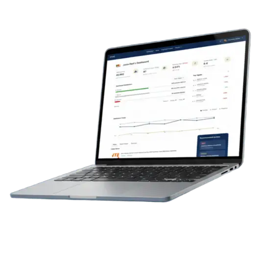Rvare AI PR Intelligence Platform - Sentiment Analytics Dashboard on Laptop